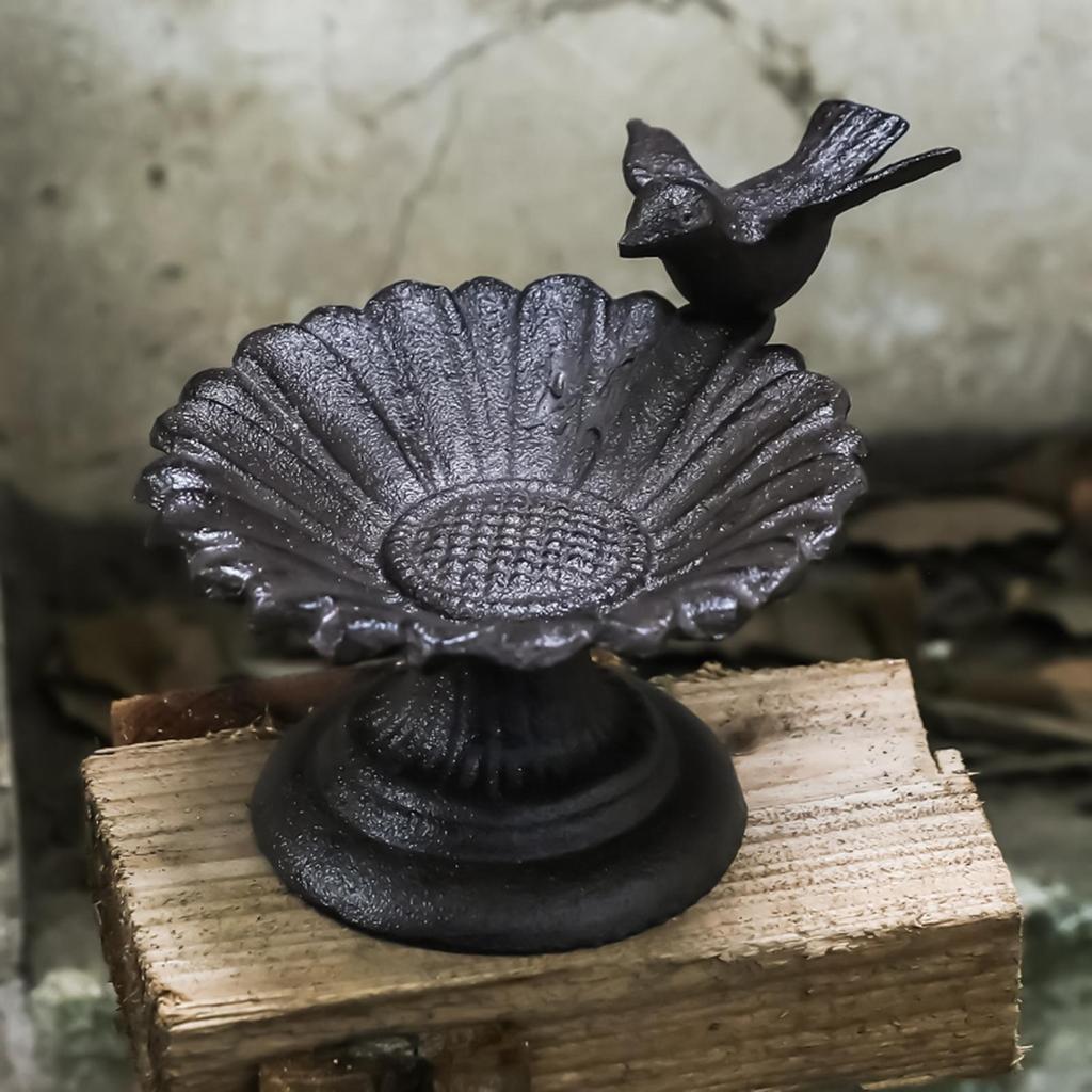 Bird Bath Decorative Metal Feeder Garden Decor Bird Water Bowl for Hummingbird Yard Backyard Lawn Garden Patio Deck Ground Table
