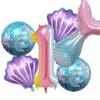 Mermaid Balloon 32 inch Digital Aluminum Foil Balloon Children's Birthday Party Decoration Baby Shower Decoration