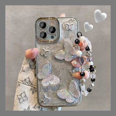 Der dreidimensionale Schmetterling aus Japan und Korea eignet sich für die Handyhülle des Apple 15 und die galvanisierte Hartschalenhülle für das Epoxy-Armband des iPhone 14 und des 13Promax.