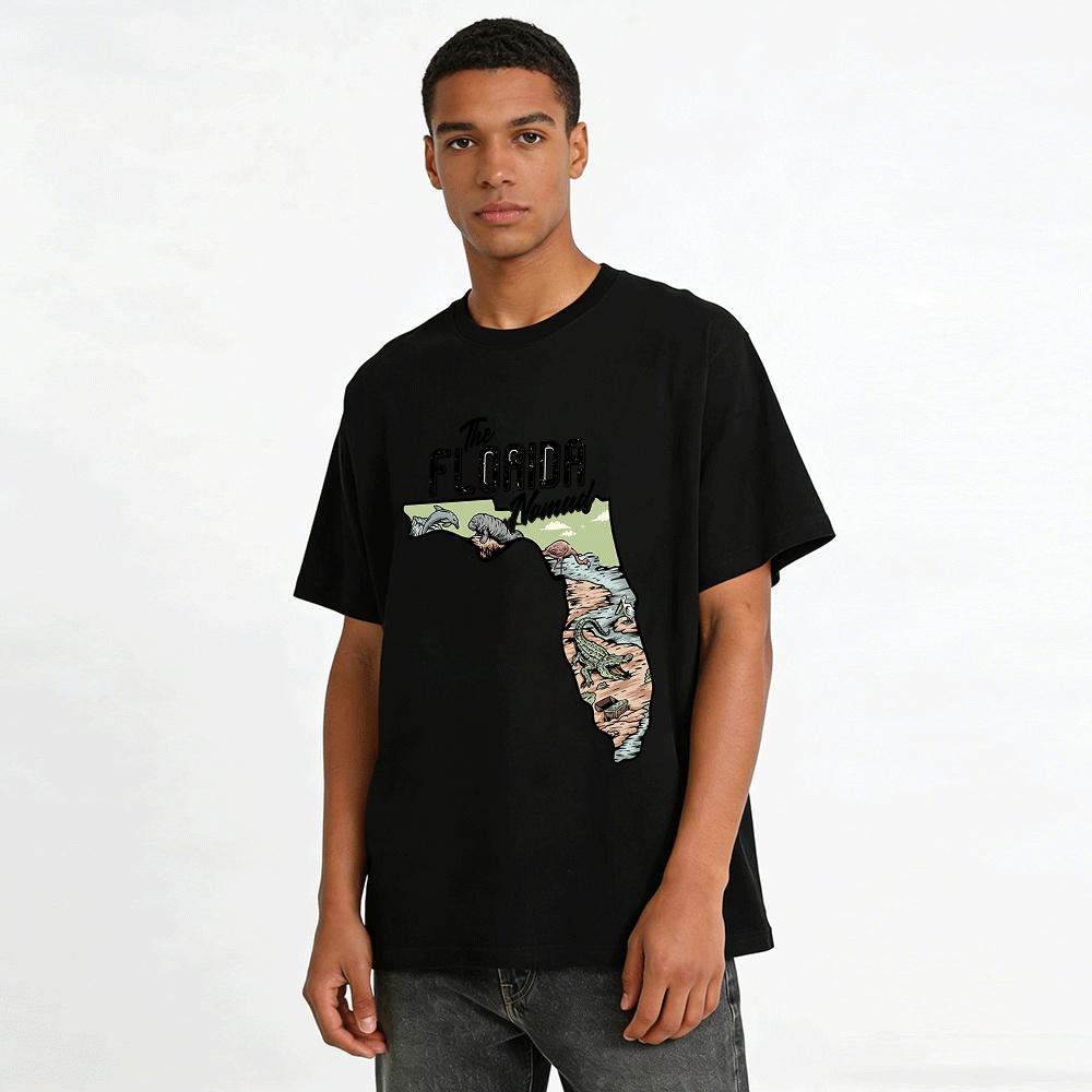The Florida Nomad Animal Map Print Casual T-Shirt Pure cotton T-shirt