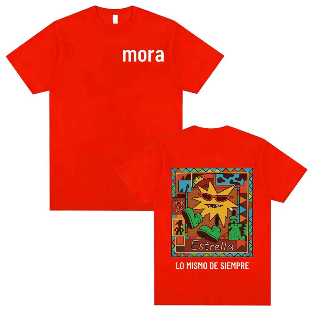 Rapper Mora Lo Mismo De Siempre 2025 Tour Tshirts Men Women Clothing Vintage Street Hip Hop T Shirt Casual High Quality Tshirt