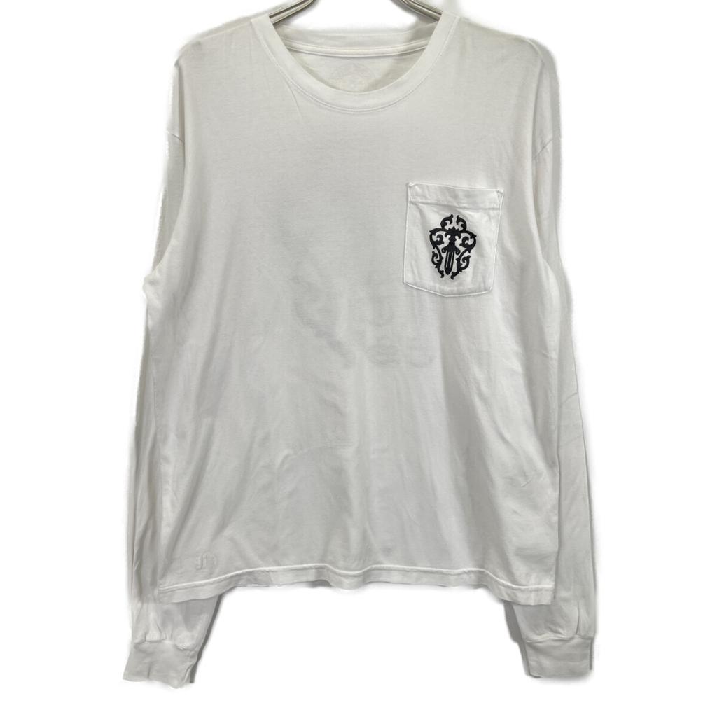CHROME HEARTS Half Undershirt Print L/S Shirt Tops L whiteUsed