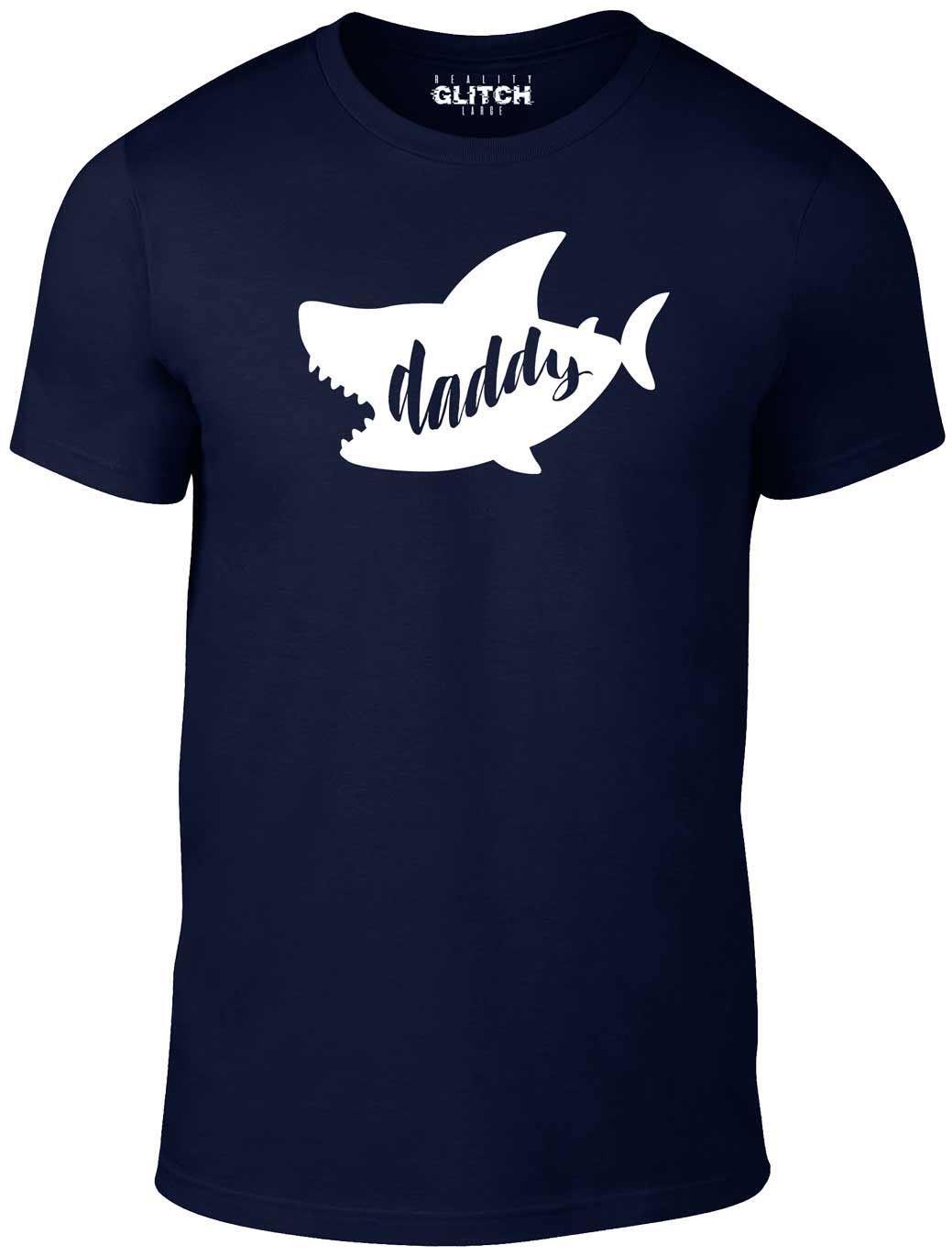 Daddy Shark Mens T-Shirt Mens Womens Tees Top Father Grandad Daddy Animal Gift Proud Grandson L