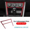Real Soft Carbon Fiber Center Console AC Control Panel Frame Sticker for Volkswagen Polo 2018 2019 2020 2021-2026 Interior Trim