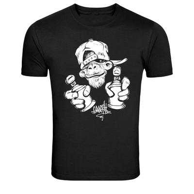 Graffiti Monkey Spray Paint Graphic T-Shirt Street Art Urban Ape Tee
