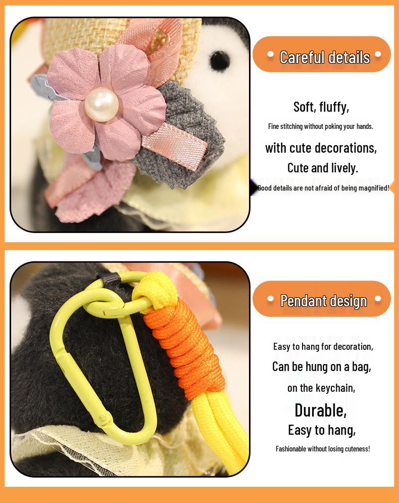 Adorable Penguin Plush Backpack Keychain Pendant Gift