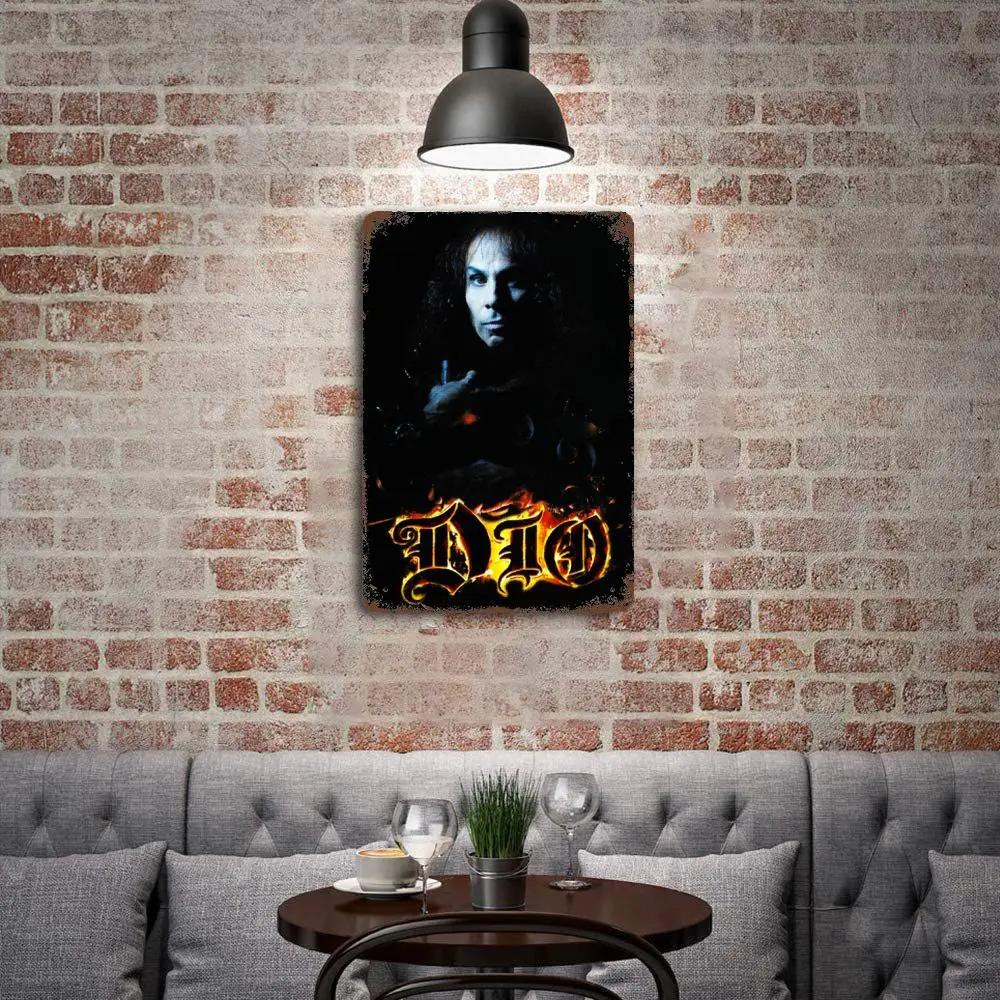 Dio Bands Metal Decor Poster Vintage Tin Sign Metal Sign Decorative Plaque for Pub Bar Man Cave Club Wall Decoration