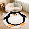 Skin-Friendly Penguin Plush Rug - Non-Slip, Imitation Cashmere for Bedroom or Living Room.