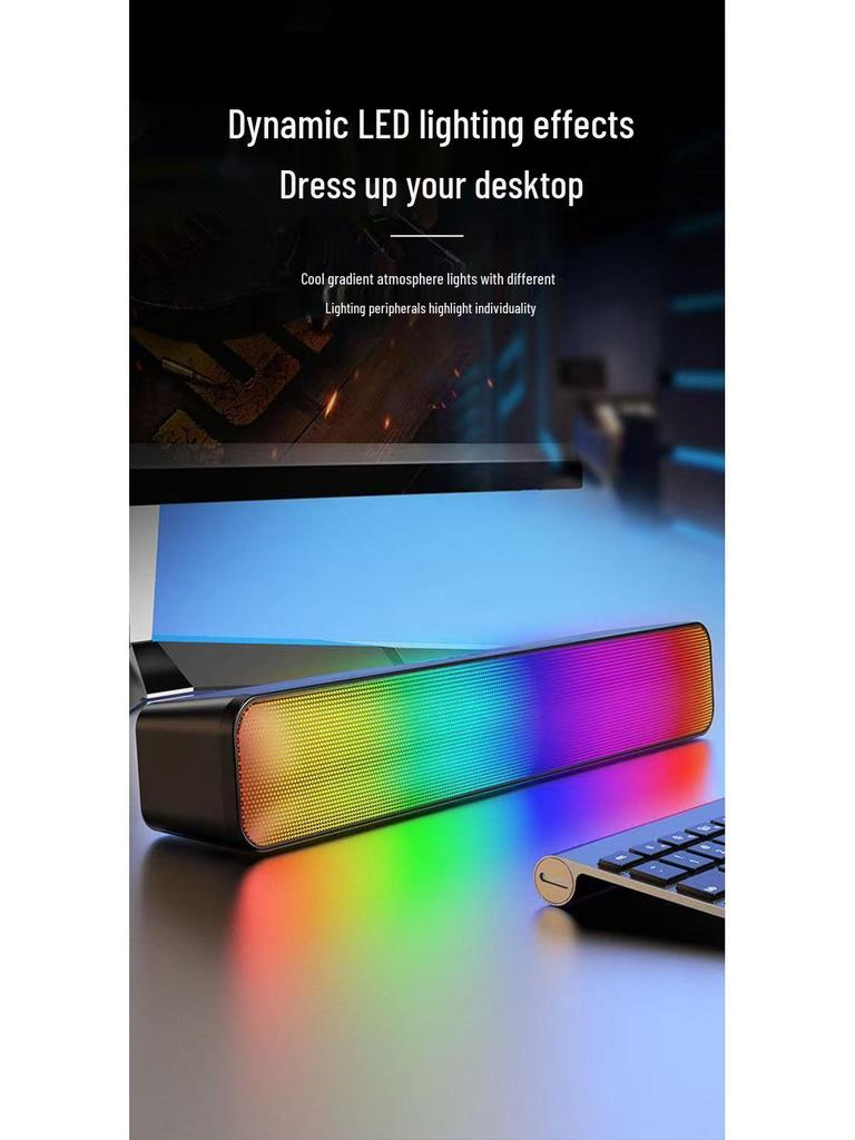 M8 RGB Soundbar: Panoramic Surround Sound, Vibrant Gaming Speaker with Cool Lighting Effects