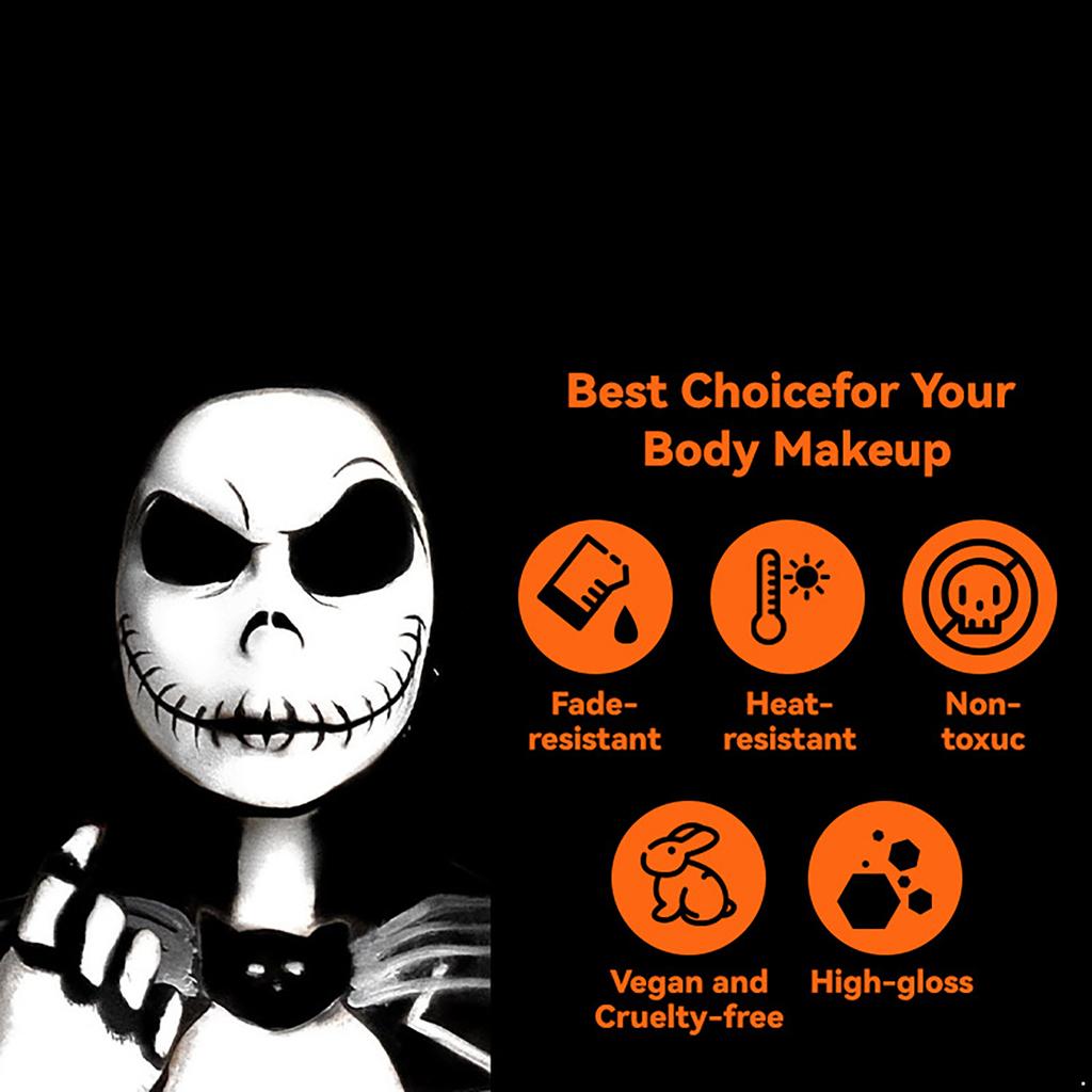 Single Black Matte Halloween Face and Body Paint Stick for Costume Party Makeup Long Lasting Safe Cream Makeup for Kids