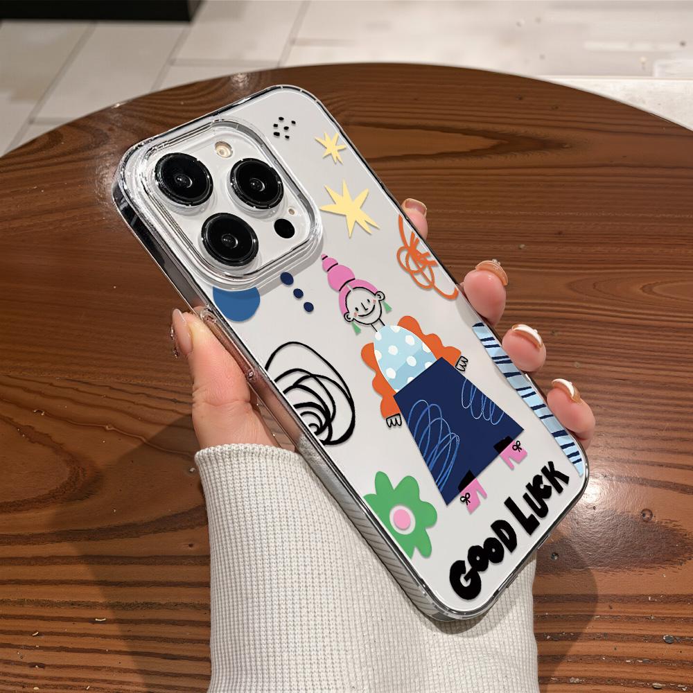 Acrylic Phone Case for iPhone 11 12 13 14 Pro 12 14 16 Pro Max for Samsung A16 A36 A56 S24 FE High-quality Painted Anti-fall Mobile Phone Case