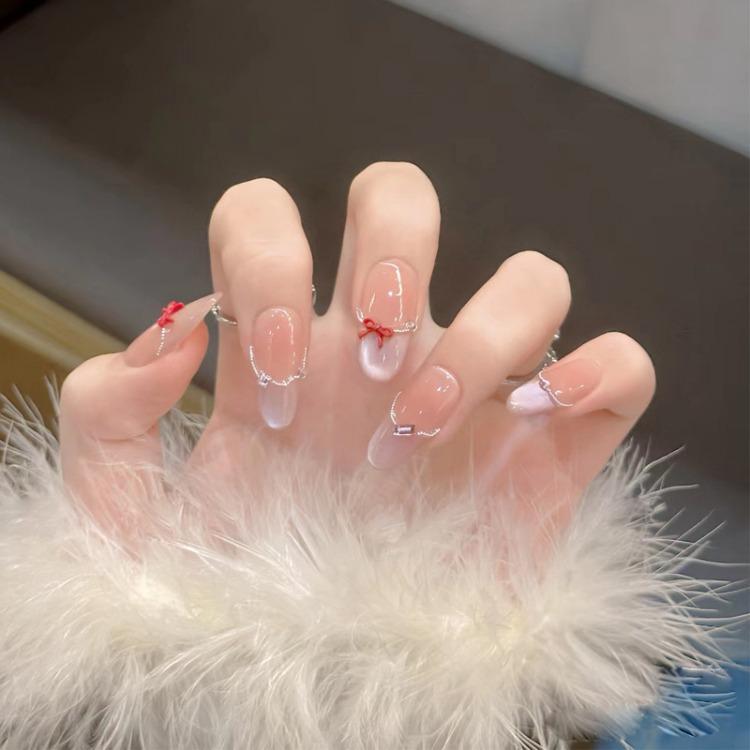 Wearing Nail Advanced Sense Spring and Summer Flash Diamond Butterfly Handmade Nail Piece Spice Girl Wearing Nail Piece