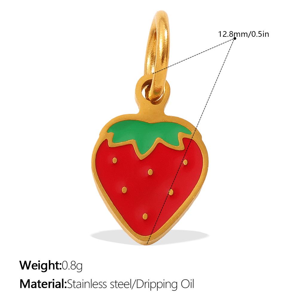 2026 Creative Simple and Versatile New Small Fresh Pendant Colored Dripping Strawberry Apple Cute Pendant Female