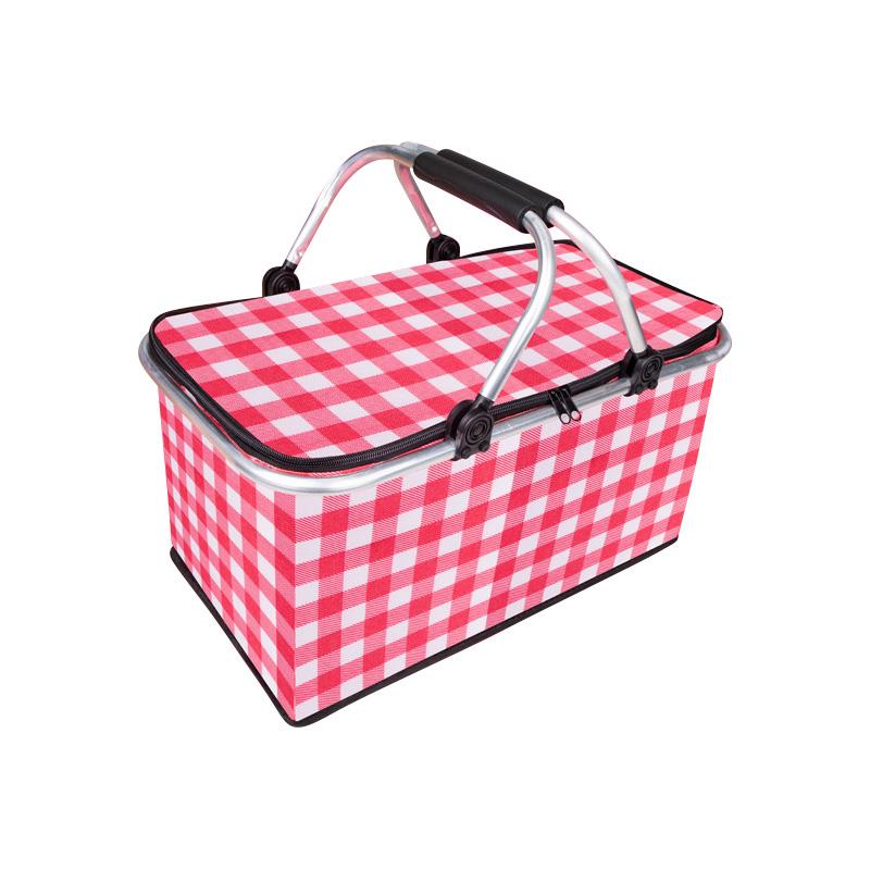 Izolovaná skládací pikniková chladicí taška, přenosná termální krabička na oběd pro venkovní skladování potravin, letní kempování, nádoba na jídlo s sebou