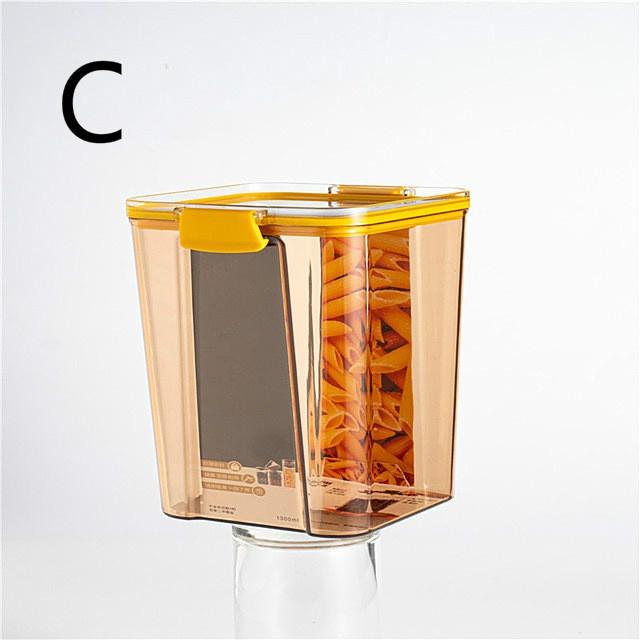 Transparent Square Sealed Fresh-keeping Box Japanese Style Kitchen Grain Storage Tank for Snacks and Dried Fruits