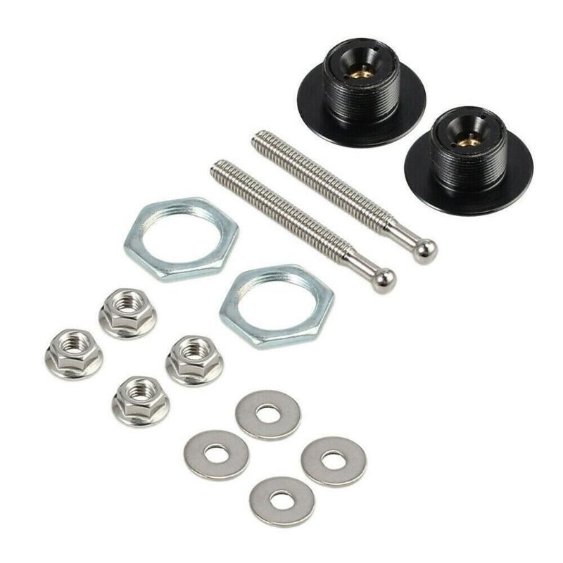 2x Universeller Auto Druckknopf Motorhauben-Pin Verschluss-Clip Universal Auto Schnellverschluss für Riegelhauben Außenteil Zubehör