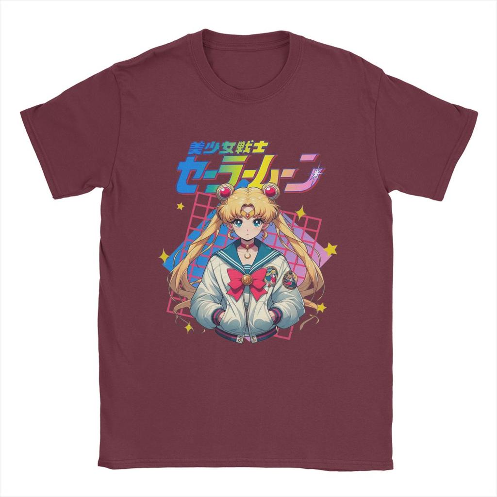 Die Mondkrieger Sailor T-Shirts Herren Reine Baumwolle Freizeit T-Shirts O-Ausschnitt T-Shirts Kurzarm Tops Grafik