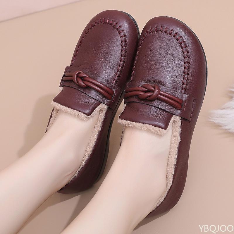 Fashion Winter New Plush Thick Cotton Shoes Anti Slip Warm for Middle-aged  Elderly People Soft Soled Cotton Shoes for Women