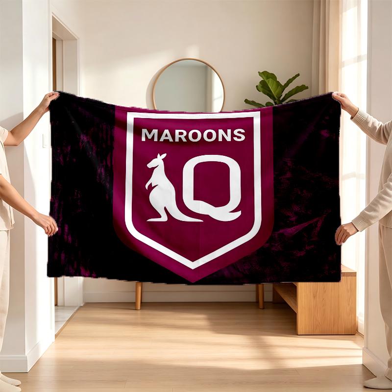 Queensland Maroons (5) Flannel Blanket a Soft Accent for the Bedroom and Living Room and a Cozy Home Gift