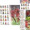 Set di blocchi da costruzione in legno con minifigure di stelle del calcio colorate per bambini con 50-100 pezzi
