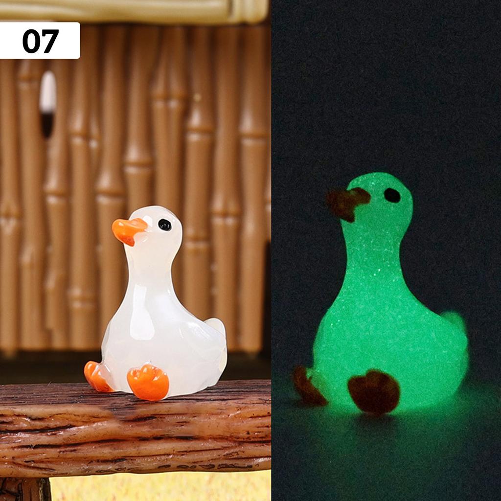 56PCS Glow In Dark Duck Resin Decorations Mini Luminous Ducky Ornaments For DIY Fairy Garden Desktop Car Office Decor