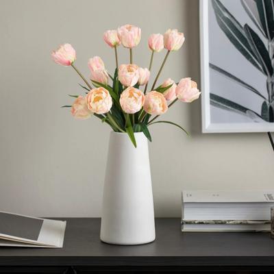 5 Bunches 15 Heads Fake Real Touch Tulips Flower Bouquet Artificial Tulip Flowers for Wedding Arrangements Centerpieces Home Decoration