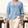 Men's Solid Color Long Sleeve Knitted Sweater