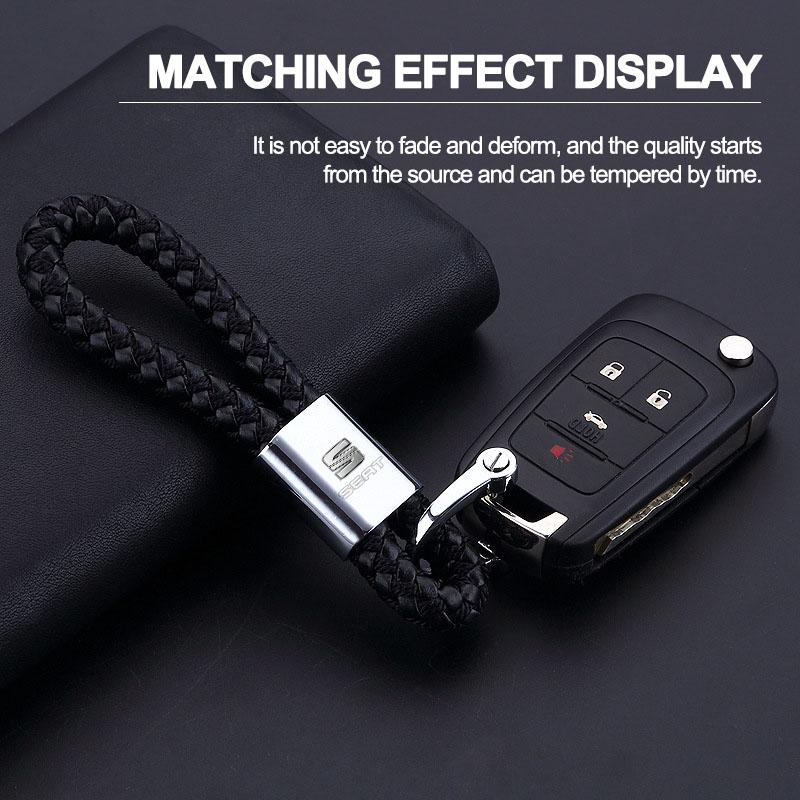 Car Key Chain Key Ring Key Lanyard Car Emblem Auto Accessories For SEAT Leon FR Altea Toledo Cordoba Alhambra Arona Ateca Exeo