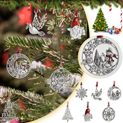 Weihnachtsbaumschmuck aus Metall mit doppelseitigem Druck, Weihnachtsschmuck