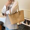 Premium Sense Solid Color Simple Crocodile Pattern Large Capacity Tote Bag Women's 2025 New Trend Fashion Versatile Shoulder Bag
