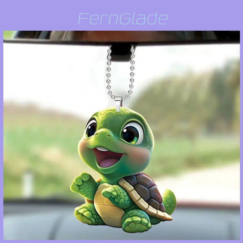 Adorable Cartoon Acrylic Turtle Pendant For Car Interior Decoration With Colorful Design