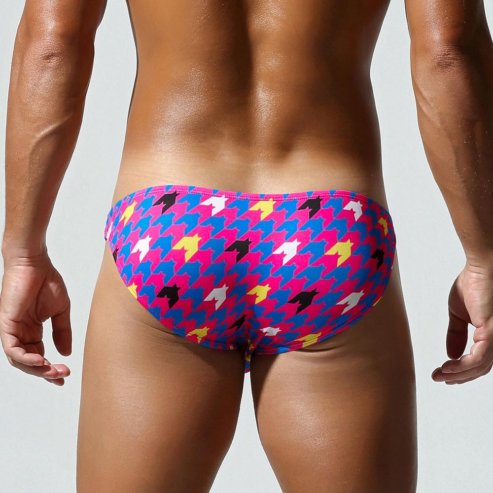 Men's Sexy Cartoon Triangle Briefs Cute Style Low-Waist Breathable Underwear Skinny-Fit Triangle Panties for Daily Wear