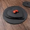 Round Natural Black Stone Slab Serving Plate Western Restaurant Cheese Pizza Dessert Sushi Cake Plate Steak Plate Rock Coaster