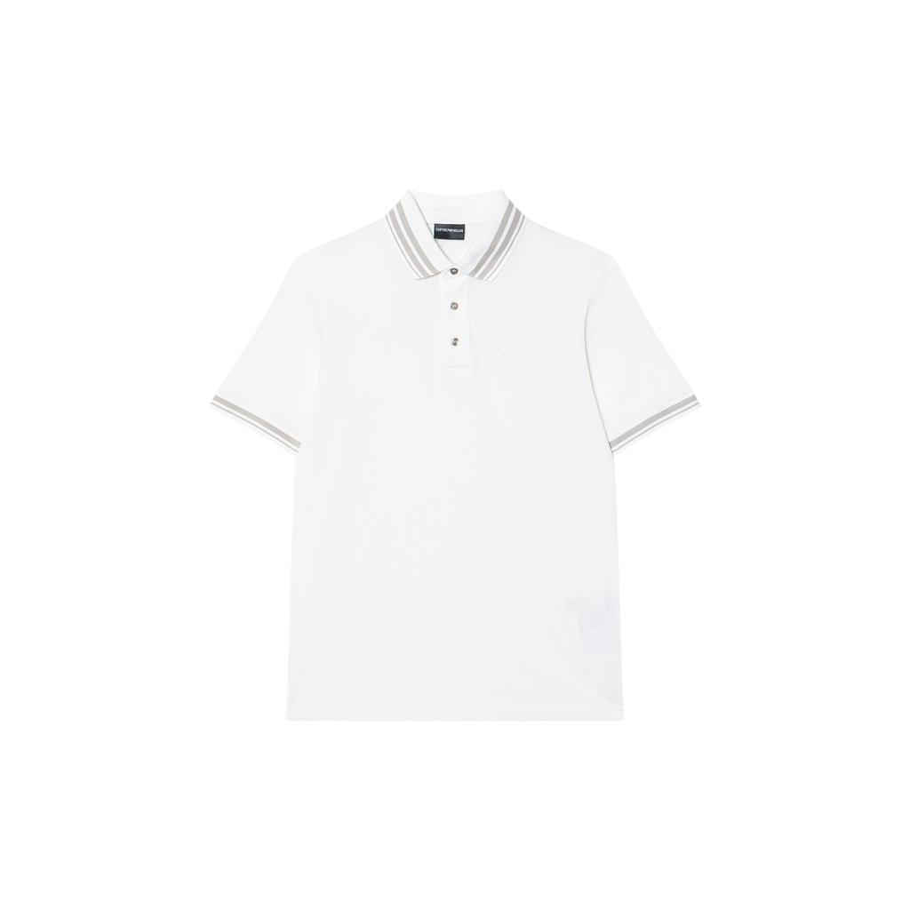 Emporio Armani Logo Straight Fit Short Sleeve Polo Shirt Men tops White EM000859AF12955-U0003