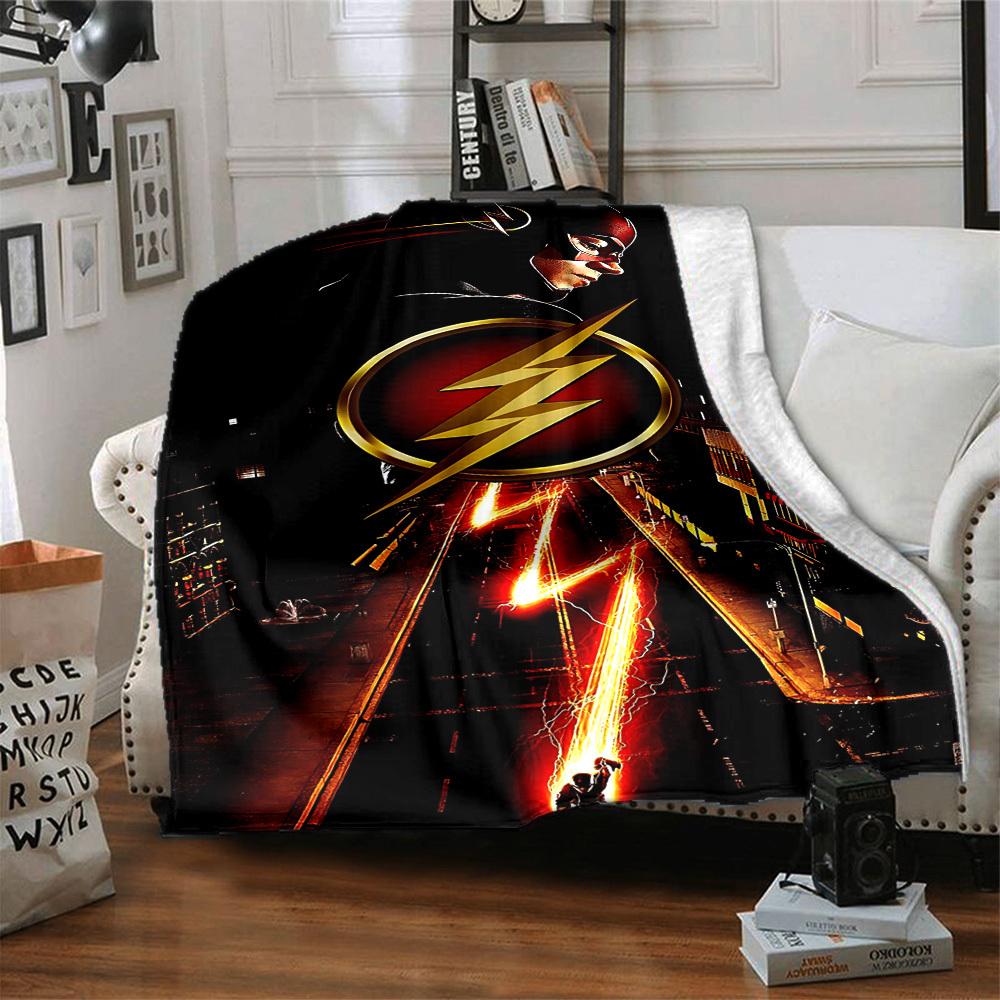 1pc Flash Superhero Blanket Lightweight Flannel Throw For Sofa, Bed, Travel, Livingroom, Office, Couch, Chair, And Bed