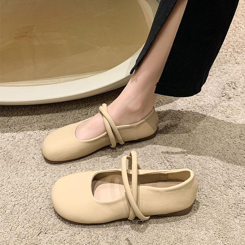 French with Skirt Mary Jane Women's Shoes 2025 Spring and Autumn New One-pedal Loafers Shallow Mouth Round Head Soft Sole Single Shoes