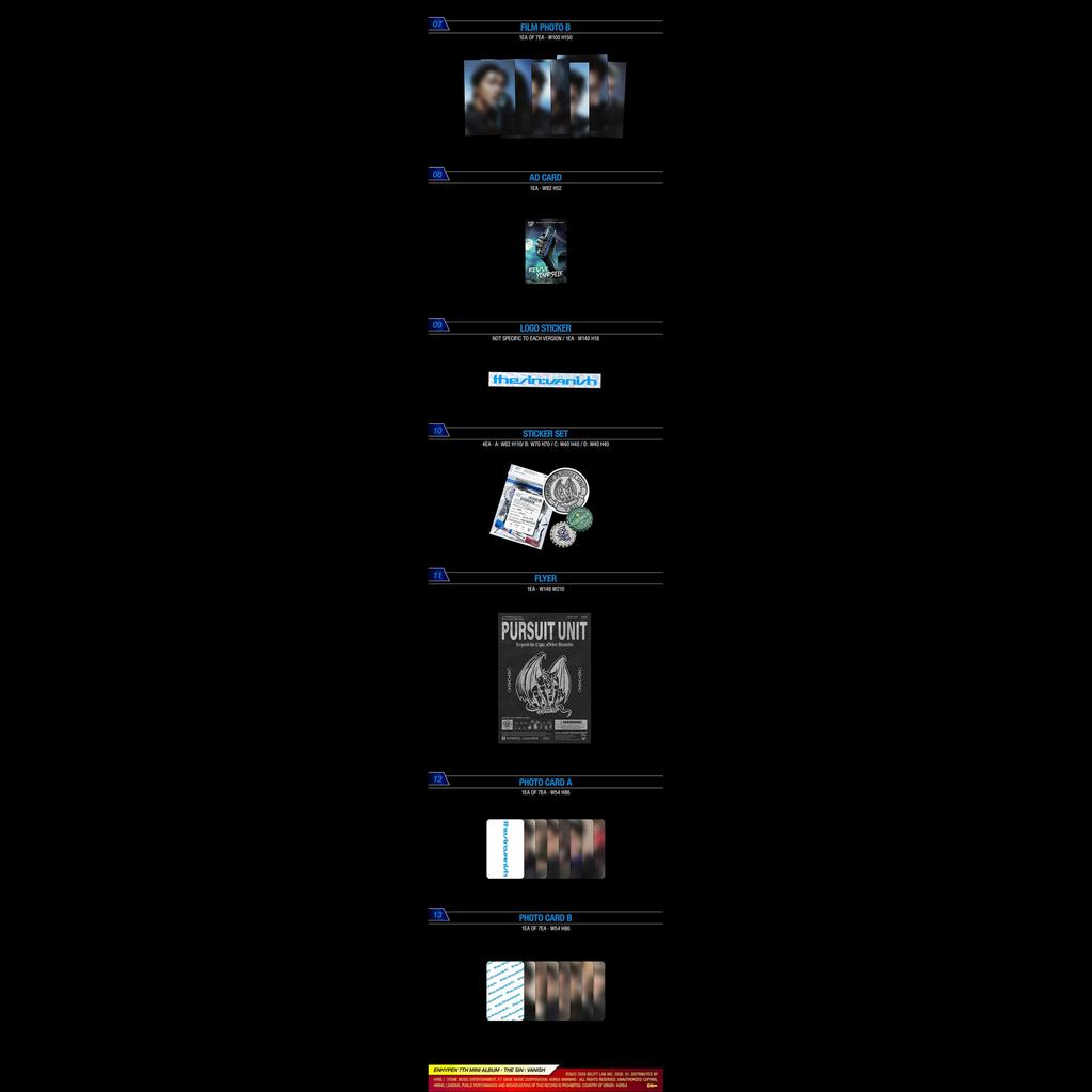 ENHYPEN THE SIN : VANISH [FORBIDDEN Ver. / AFTERLIGHT Ver. / STORM Ver.] + Free Gift