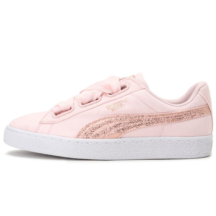 

Puma Basket Heart Canvas Low Top Sneakers Women Sneakers Pink 366495-02 36