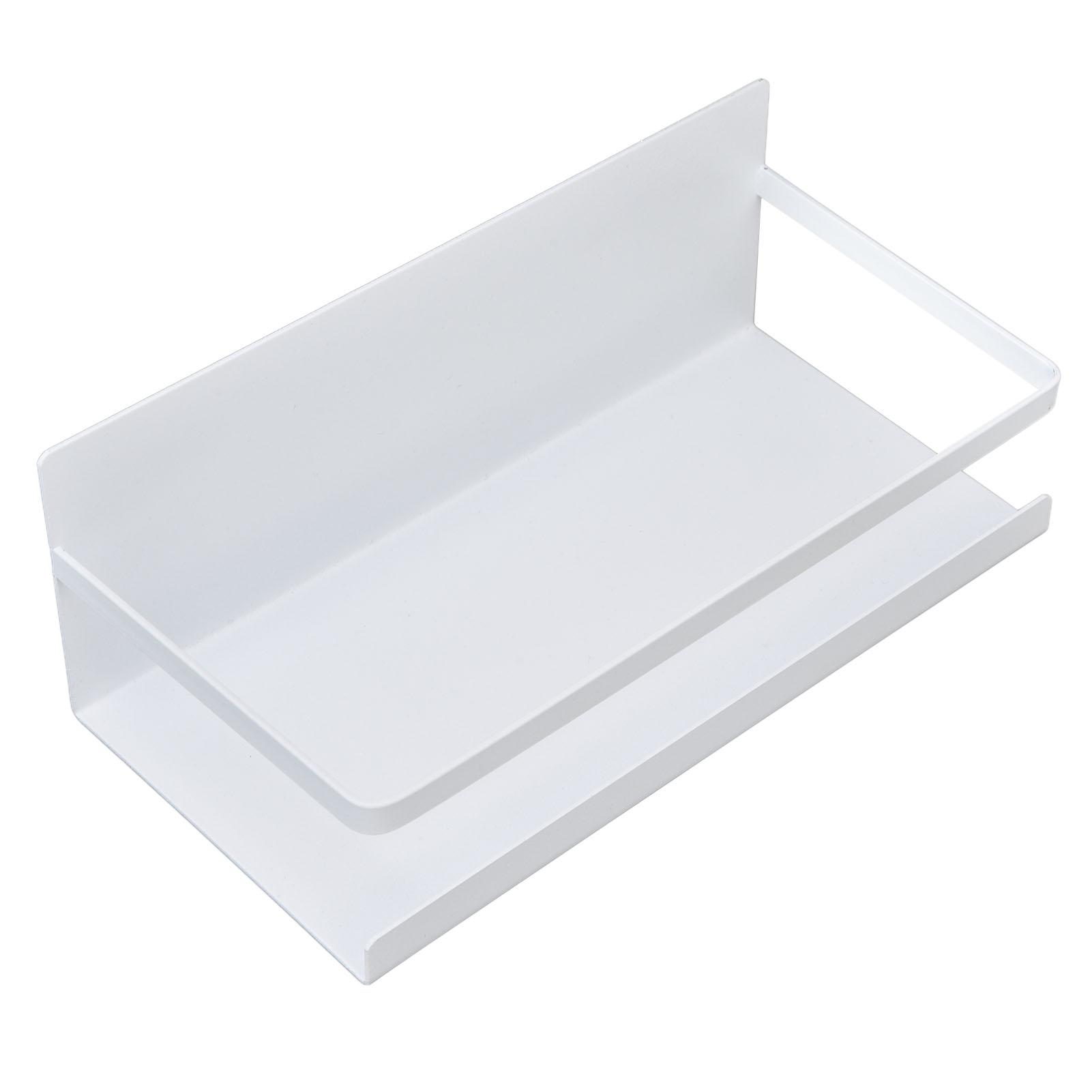 

Kitchen Rack Space Saving Spice Shelf Organizer Magnetic Single Tier Iron for StorageWhite белый
