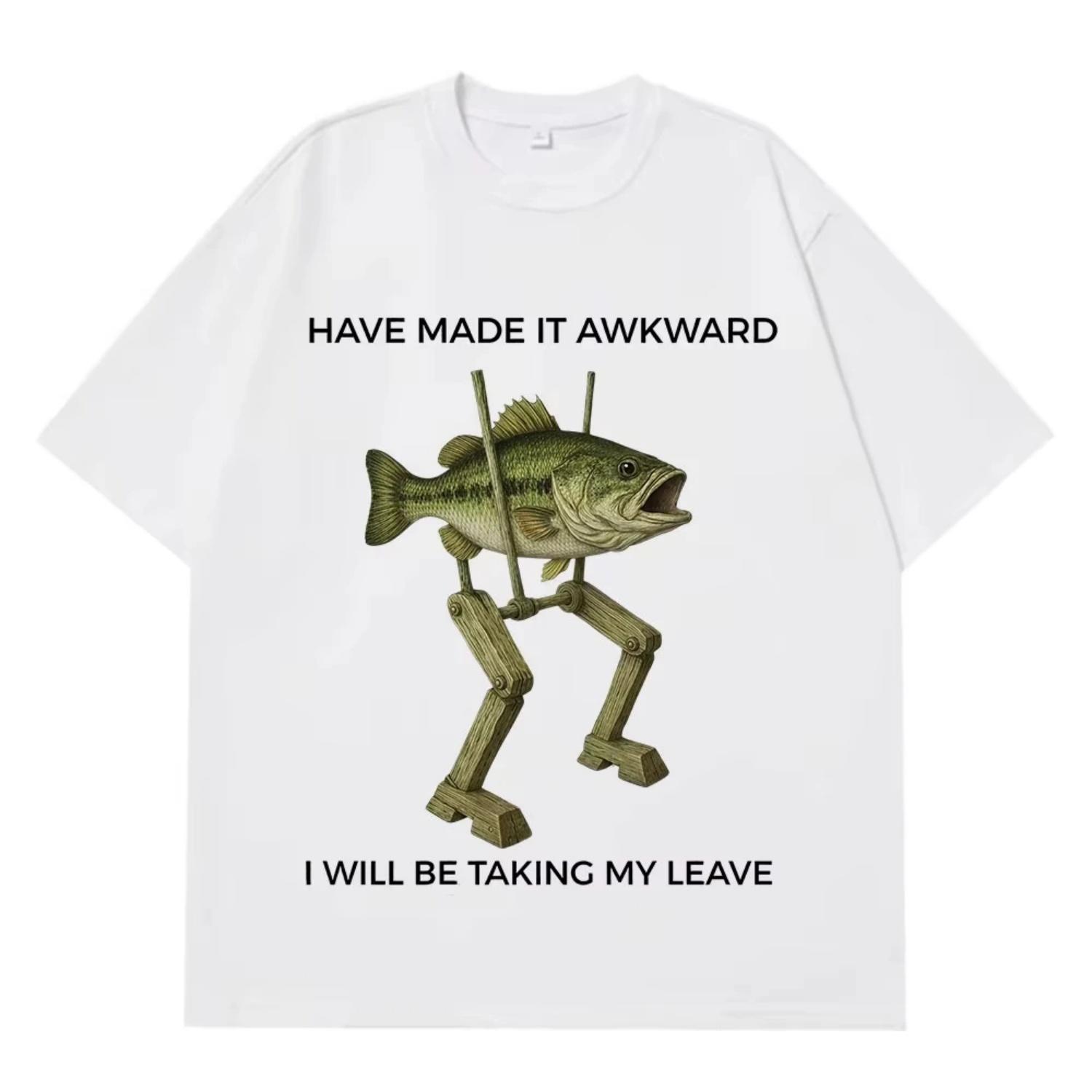 

Funny Fish Meme T-shirt Men Women Hip-hop O-Neck T-shirts Summer Short-sleeved Loose Casual Cotton Oversized T-shirt Streetwear S чёрный
