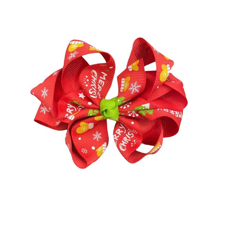 Świąteczny płatek śniegu, kokarda na drzewko, spinka do włosów dla dziewczynek - świąteczne nakrycie głowy