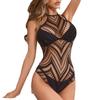 Sexy Lingerie  Black Bodysuit Women Black Teddy Intimate Bikini Underwear Mesh Hollow Nightgown Sleepwear