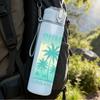 1PC Summer Palm Tree Urban Style Print 750ml Color Plastic Sports Water Bottle Leakproof Flip Straw Lid Suitable for Sports Office Home Use