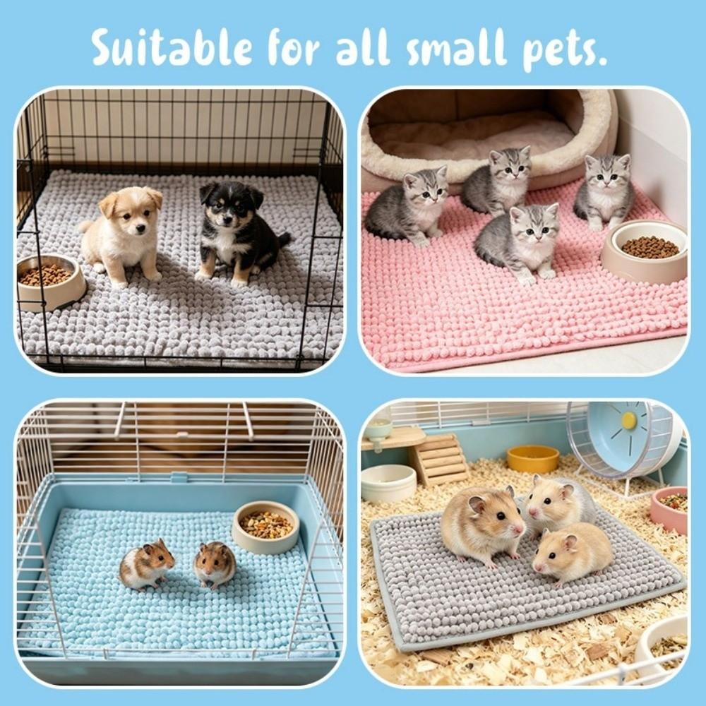 Washable Washable Pet Pad Chenille Fleece Fleece Bedding Mat Durable Small Animal Liner  Guinea Pig