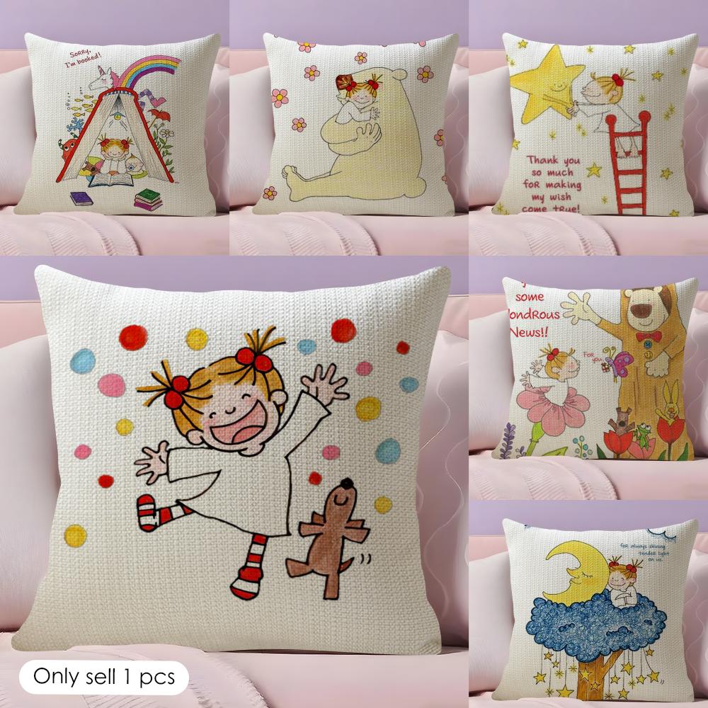 C-Coco And Wondrous Gang Cushion Cover Summer Coolness Linen Fabric Double-Sided Printing Pillow Case Sofa Home Decor Gift