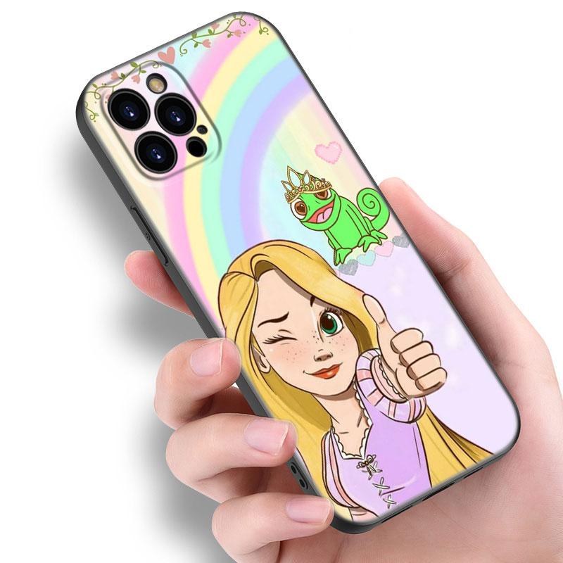 Snow White Princess Jasmine Black Silicone Phone Case For Apple iPhone 12 13 Mini 11 14 15 Pro Max 7 8 Plus X XR XS SE 2020 2022