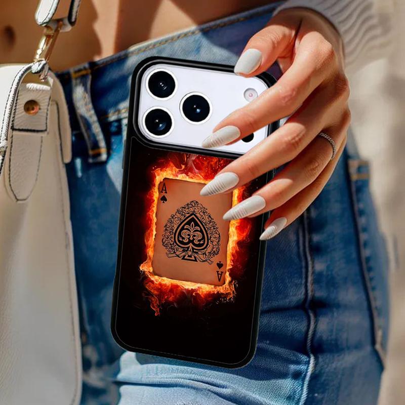 Ace of Spades Poker soft Phone Case For iPhone 17 Air 14 15 13 12 Max Cover For Apple 14 15 16 16e 11 Pro Max Plus Coque