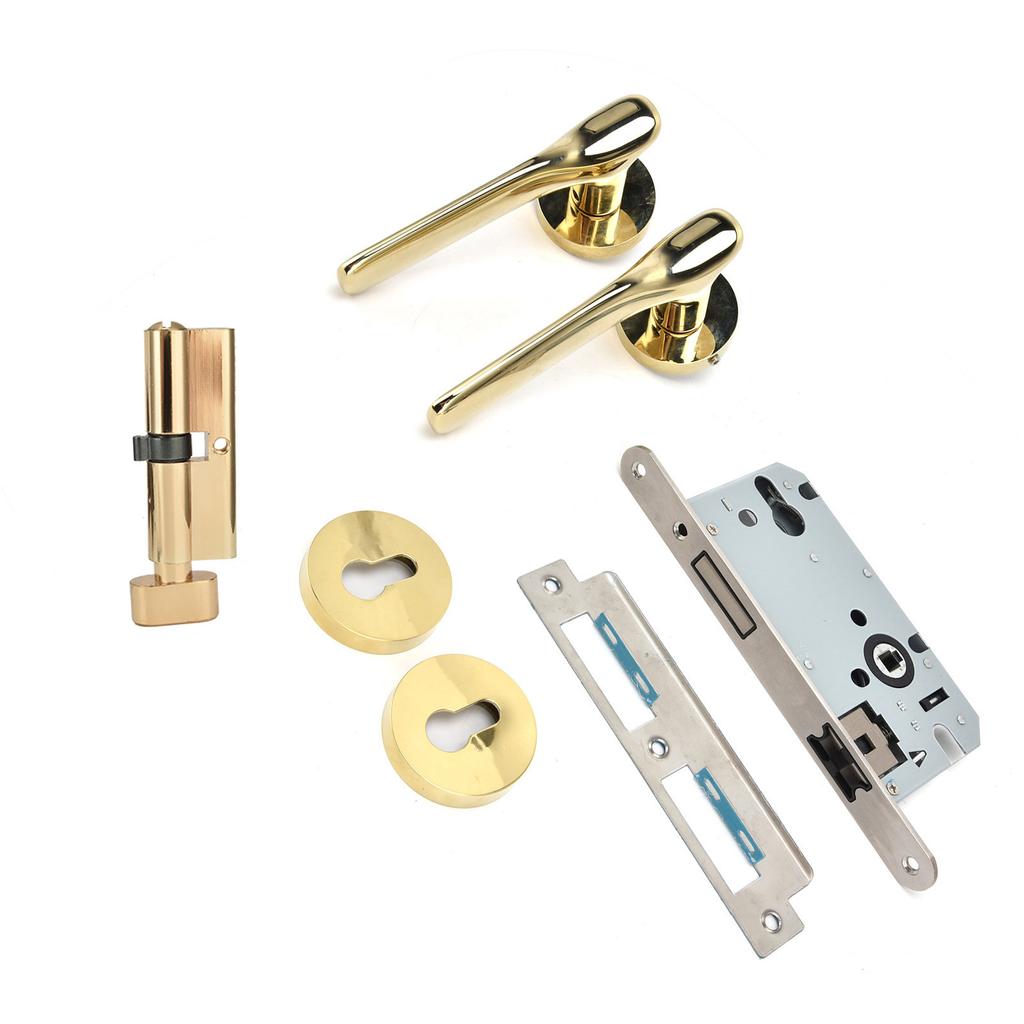 Mechanical Door Lock with Handle Set Modern Interior Bedroom Door AntiTheft Lock Kit