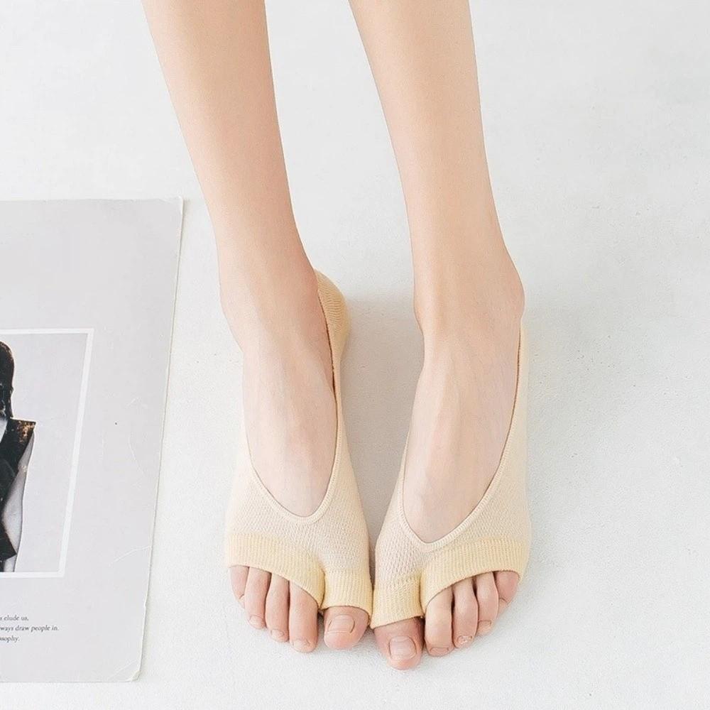 Breathable Two Toe Socks Shallow Mouth Boat Socks Elegant Open Toe Socks High Heels