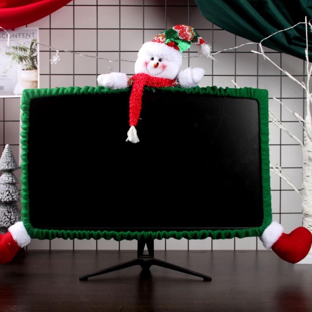 Santa Snowman Claus Elk Christmas Decorations Computer Dustproof Gift Cover